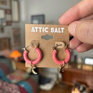 Attic Salt Pink and Gold Hoop Earrings
